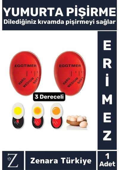 Premium Yanmaz Erimez 3 Farklı Zamanlayıcılı Haşlama Yumurta Pişirme Derecesi Egg Timer Çok Renkli