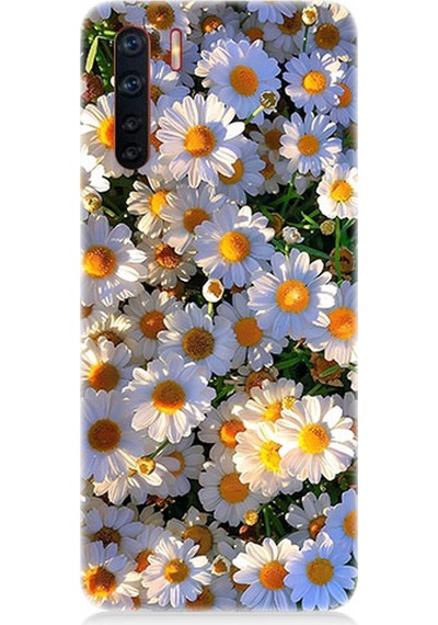 Oppo Reno 3 Uyumlu Silikon Kılıf Beyaz Papatyalar
