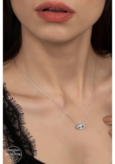 Union Swarovski Zirconia Kadın Göz Gümüş Kolye