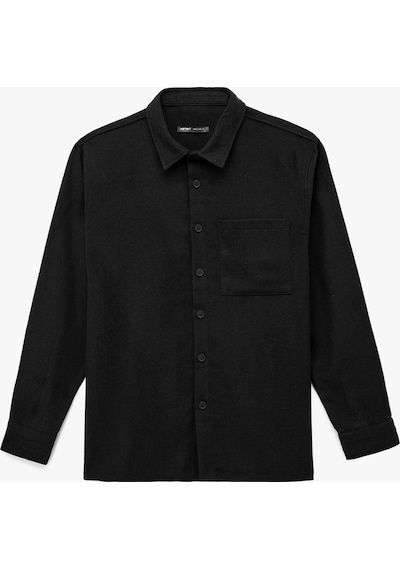 Koton Regular Fit Düğmeli Cep Detaylı Uzun Kollu Gömlek Siyah 6wam60112hw
