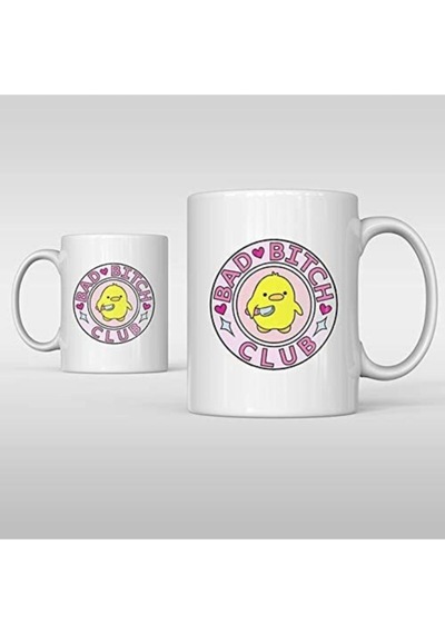 Bad Bitch Club Baskılı Kupa Bardak Beyaz