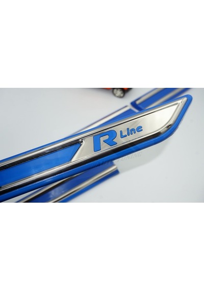 Volkswagen Vw R Line 3M 3D Yan Çamurluk Krom Bıçak Logo Arma