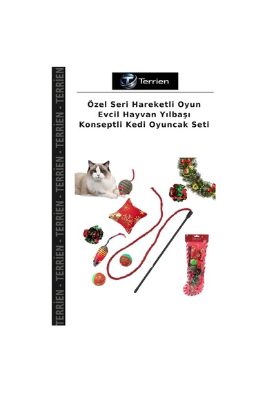 Özel Seri Hareketli Oyun Evcil Hayvan Yılbaşı Konseptli Kedi Oyuncak Seti