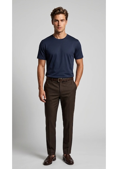 Lenasso Soft Touch Basic Erkek T-shirt Lacivert
