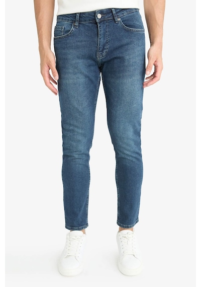 Defacto Pedro Slim Fit Dar Kalıp Normal Bel Dar Paça Jean Pantolon G2235ax25aunm34 Mavi