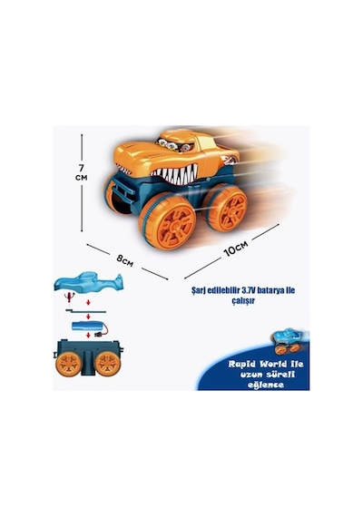 Learning Fun Şarjlı Işıklı Yüksek Hızlı Esnek Raylar Yarış Pisti Karanlıkta Parlayan Rapid World Açık Mavi