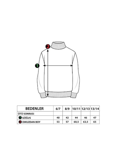 Toontoy Kız Çocuk Baskılı Taş İşlemeli Balıkçı Yaka Sweatshirt Siyah