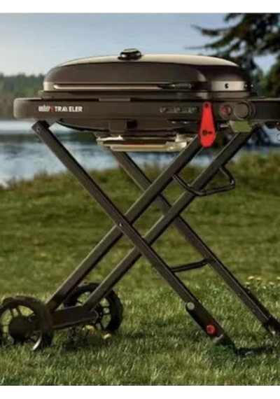 Weber Traveler Stealth Edition Gazlı Barbekü 3,8 Kw 63 34 Cm Tek Elle Katlanır-162 Siyah