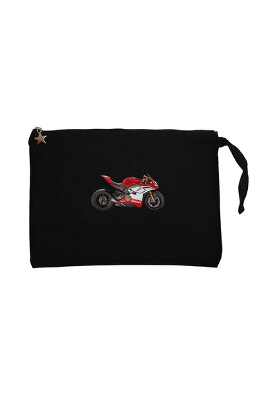 Ducati 1299 Ducati Panigale V4 Siyah Clutch Cüzdan / El Çantası Siyah