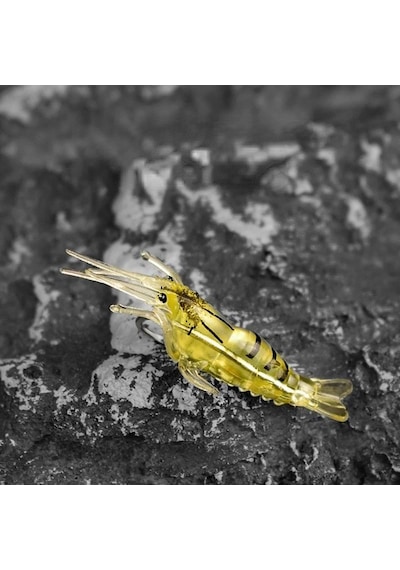 Valkyrie 12 Adet Fosforlu Kancalı Silikon Karides Olta Yem Sahte Yapay İğneli Balık Yemi Sarı