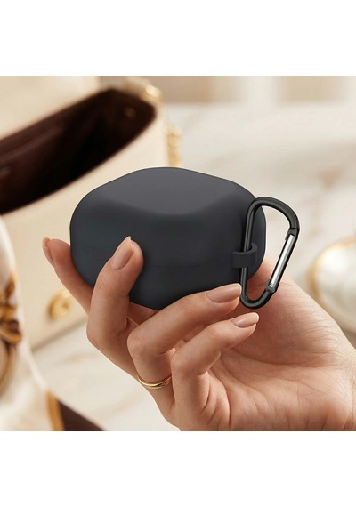 Galaxy Buds 4 Pro Kılıf Askı Aparatlı Mat Silikon Siyah