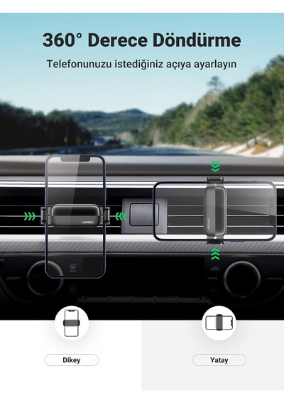 Araç Telefonu Tutucu Döndürme Alüminyum Kol İphone İle Uyumlu Galaxy Huawei Redmi Siyah 2 Mixed