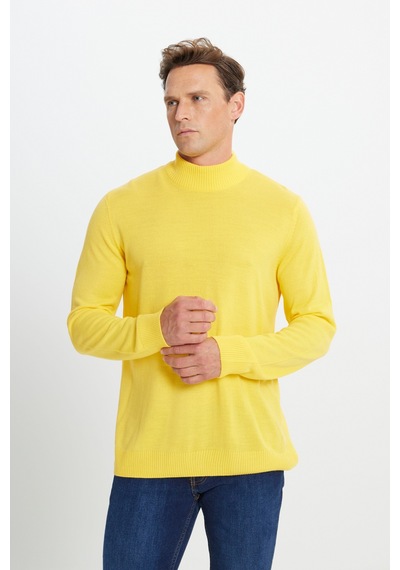 AC&Co / Altınyıldız Classics Erkek Sarı Standart Fit Normal Kesim Yarım Balıkçı Yaka Triko Sarı AC&Co / Altınyıldız Classics Erkek Sarı Standart Fit Normal Kesim Yarım Balıkçı Yaka Triko Sarı