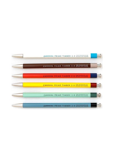 Penco Prime Timber 2.0 Mm Pencil & Sharpener Set Mekanik Uçlu Kalem Ve Kalemtraş Seti Mint Yeşil