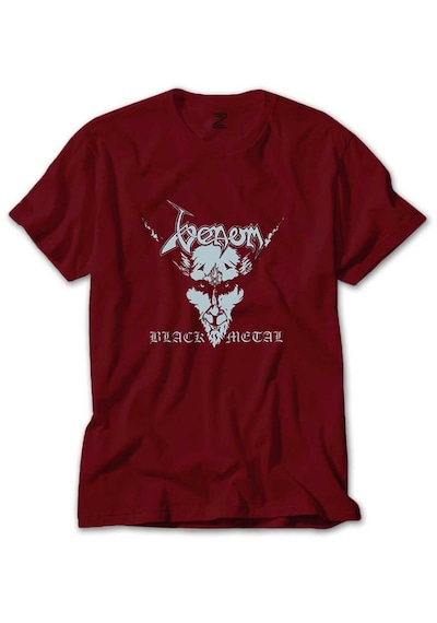 Venom Black Metal Silver Kırmızı Tişört Kırmızı