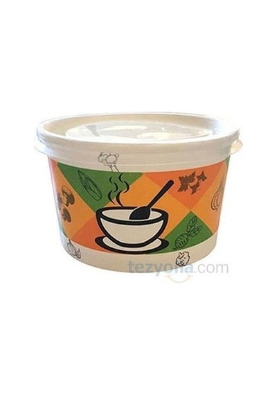 Kapaklı Karton Çorba Kasesi 14 Oz 500 Adet