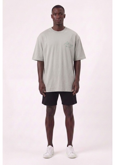 Blow Up On Me Sırt 2 Pac Baskılı Füme Oversize Erkek T-shirt 11233 SİYAH