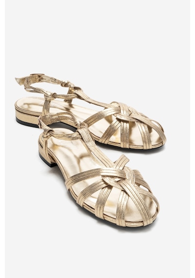 Luvishoes Rosse Altın Simli Kadın Sandalet Altın