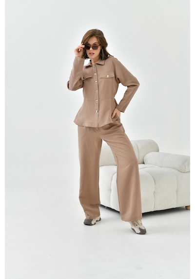 Ftz Women Kadın Pantolonlu Takım Camel 30727-camel Camel