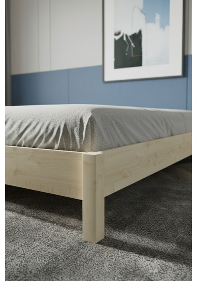 Renazzo Loft Masif Ahşap Karyola Natürel 140x200 Natürel - 140 X 200