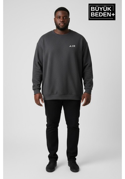 Süperlife Erkek Büyük Beden Ar Baskılı Yaka Kollar Etek Ribana Bisilet Yaka İnce Sweatshirt Spr26bsw956-1 Antrasit Süperlife Erkek Büyük Beden Ar Baskılı Yaka Kollar Etek Ribana Bisilet Yaka İnce Sweatshirt Spr26bsw956-1 Antrasit
