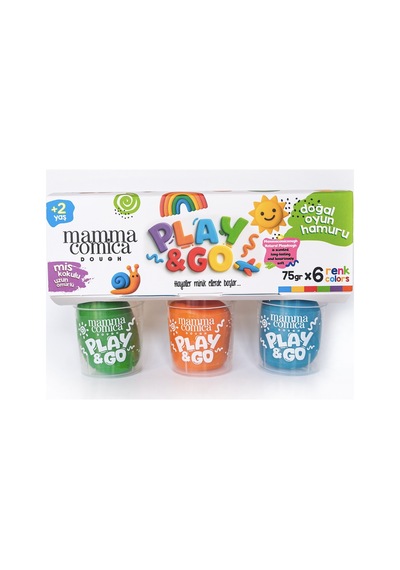Play & Go 6 Lı Doğal Oyun Hamuru Seti 6 Renk X 75 Gr Çok  Renkli