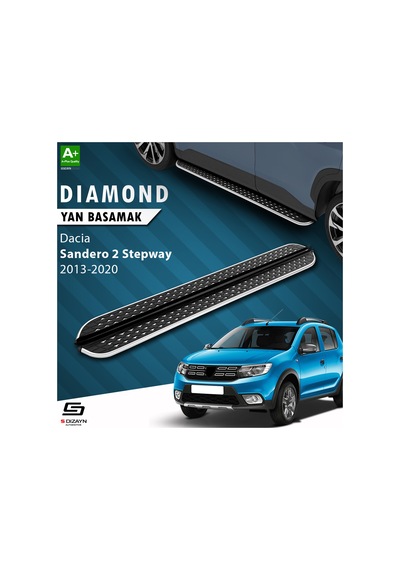 S-dizayn Dacia Sandero 2 Stepway Diamond Krom Yan Basamak 173 Cm 2013-2020