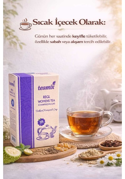 Regl Tea Womens Tea Doğal Katkısız Bitkisel Karışımlı Çay 60 G 30 Süzen Poşet