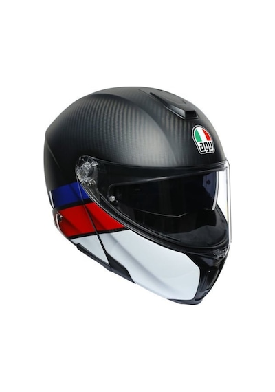 Agv Sport Modular Kask Carbon Kırmızı Beyaz