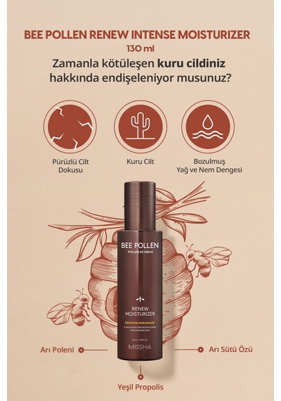 Kuru Ciltler İçin Arı Poleni İçerikli Besleyici Cilt Bakım Seti Bee Pollen Renew Skin Care Set 2