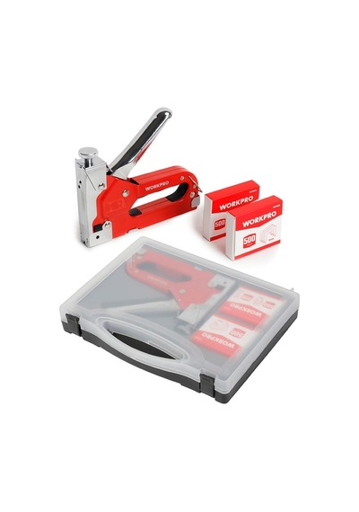 Workpro WP223005 3 In 1 4 - 14 MM Profesyonel Mekanik Zımba + 14 MM Çivi Tabancası + 1500 Adet Zımba Çivi