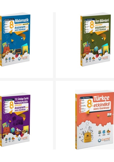 Çanta 8.sınıf Tüm Dersler Etkinlikli Soru Bankası Seti 4 Kitap Ça