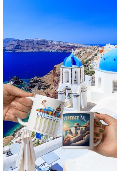 Yunanistan Kupa Bardak 2 Adet Seyahat Hatıra Greece Mug