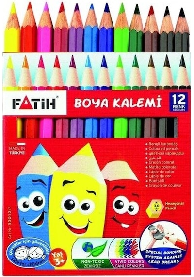 Fatih Kuru Boya 12 Renk Yarım Boy