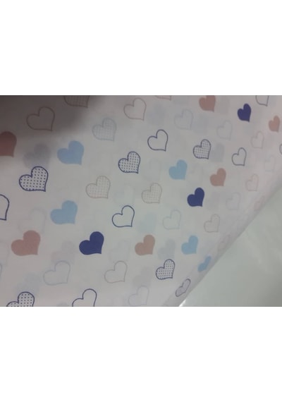 Akfil Poplin Nevresimlik Kumaş Çok Amaçlı En 240 Kalp Desenli (461455938)