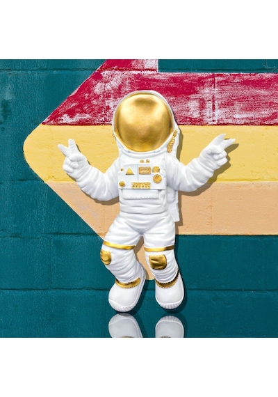 Türk Astronot Figür Duvar Dekoratif Astronot Biblo Heykeli 1