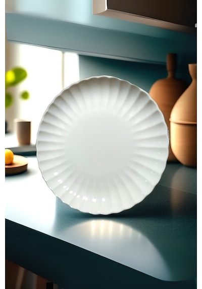 Kütahya Porselen Bone Luz Form Pasta Takımı 6 Parça 21cm Beyaz Bnlzf21dus600 Beyaz