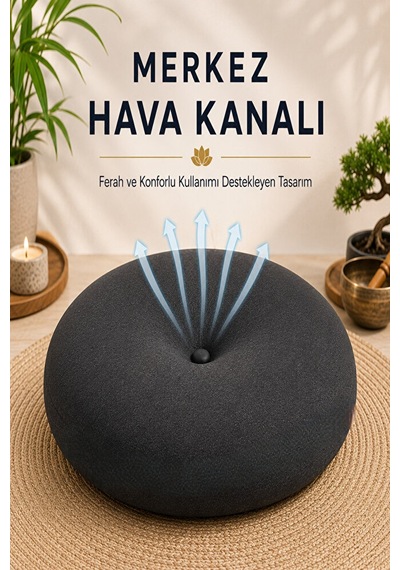 Ergonomik Meditasyon Minderi Yoga Ve Meditasyon İçin Doğru Oturuş, Uzun Süreli Konfor Siyah