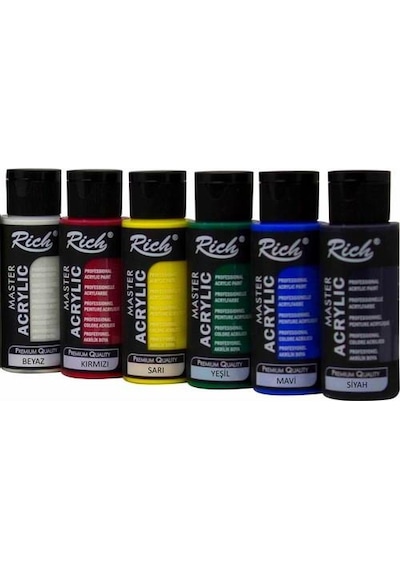 Rich Mastermix Akrilik Boya 60 Cc 6 Lı Canlı Renkler