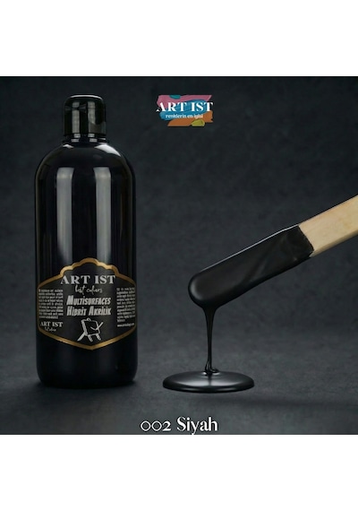 Multisurfaces Hibrit Akrilik Boyalar - 002 Siyah Ahşap, Taş Tozu, Hobi, Dıy