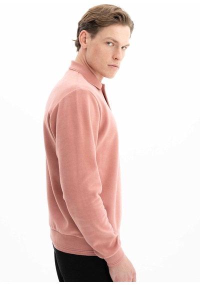 AR-MA Arma Erkek Regular Fit Kazak Selanik Kumaş Polo Yaka Düğmeli Sweatshirt Kazak 001
