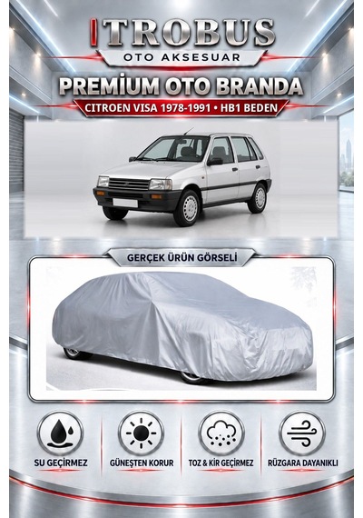 Citroen Visa 1978-1991 Uyumlu Premium Araba Brandası Oto Branda Hb1 Beden