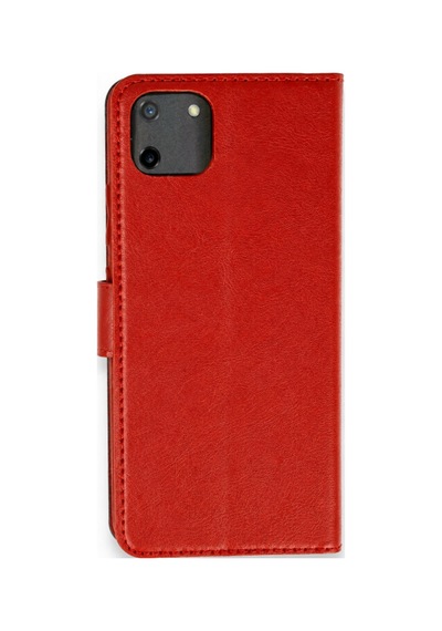 Realme C11 Trend S Plus Kapaklı Telefon Kılıf - Kırmızı Aklby-bsva58 Standart