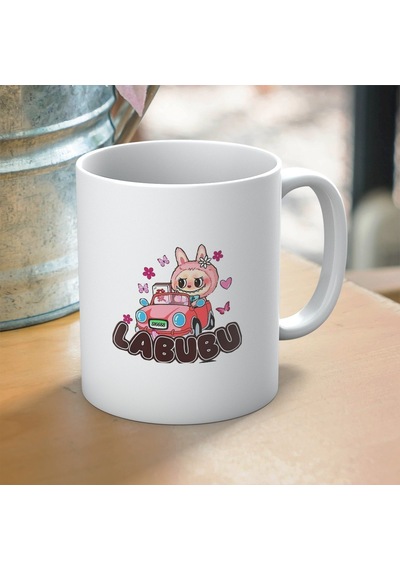 Labubu Baskılı Hediyelik Kupa Mod5 Beyaz
