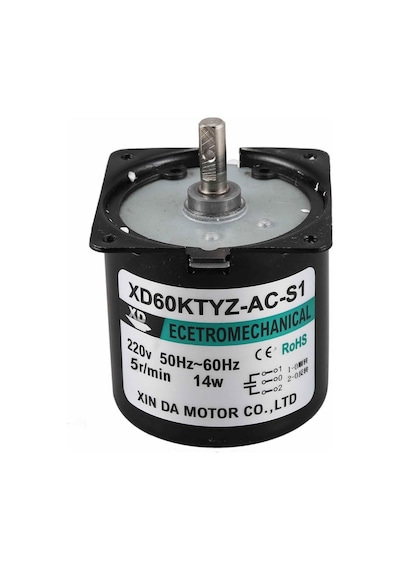 60ktyz 5rpm Ac Motor Kuluçka Viyol Çevirme 220v Metal Dişli Barbekü Reklam Panosu Sosis Gril Tavuk