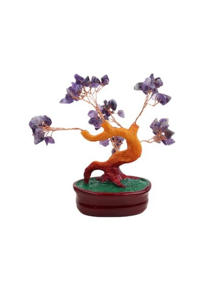 Feng Shui Doğal Kuvars Taşlı Bonsai Şans Bereket Çakra Meditasyon Ağacı Biblo Ev Ofis Hediyesi Mdl 2
