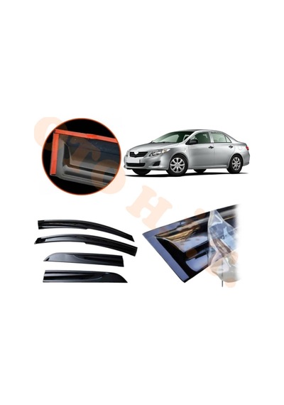 Toyota Corolla 07-12 Cam Rüzgarlığı Parlak Siyah Tam Uyumlu