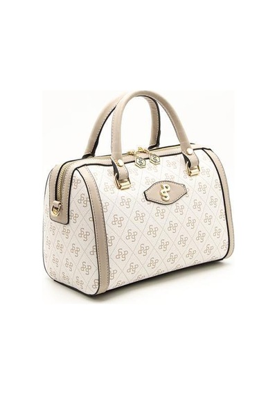 Silver Polo Sp1091 Kadın El Çantası Monogram Bej-kum