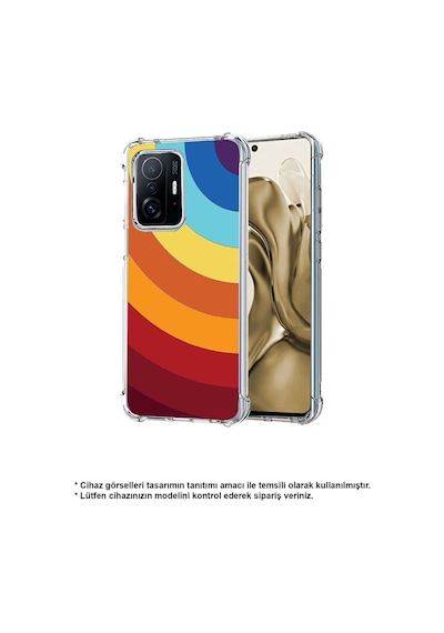 Huawei P20 Lite Uyumlu Köşe Korumalı Renk Cümbüşü A Tasarımlı Şeffaf Silikon Kılıf