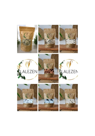 Doğal Kil Çeşitleri Tanışma Seti 100 Gr Kaolin -bentonit- Karkülce - Kartopu -kırmızı- Ural -akkuvars